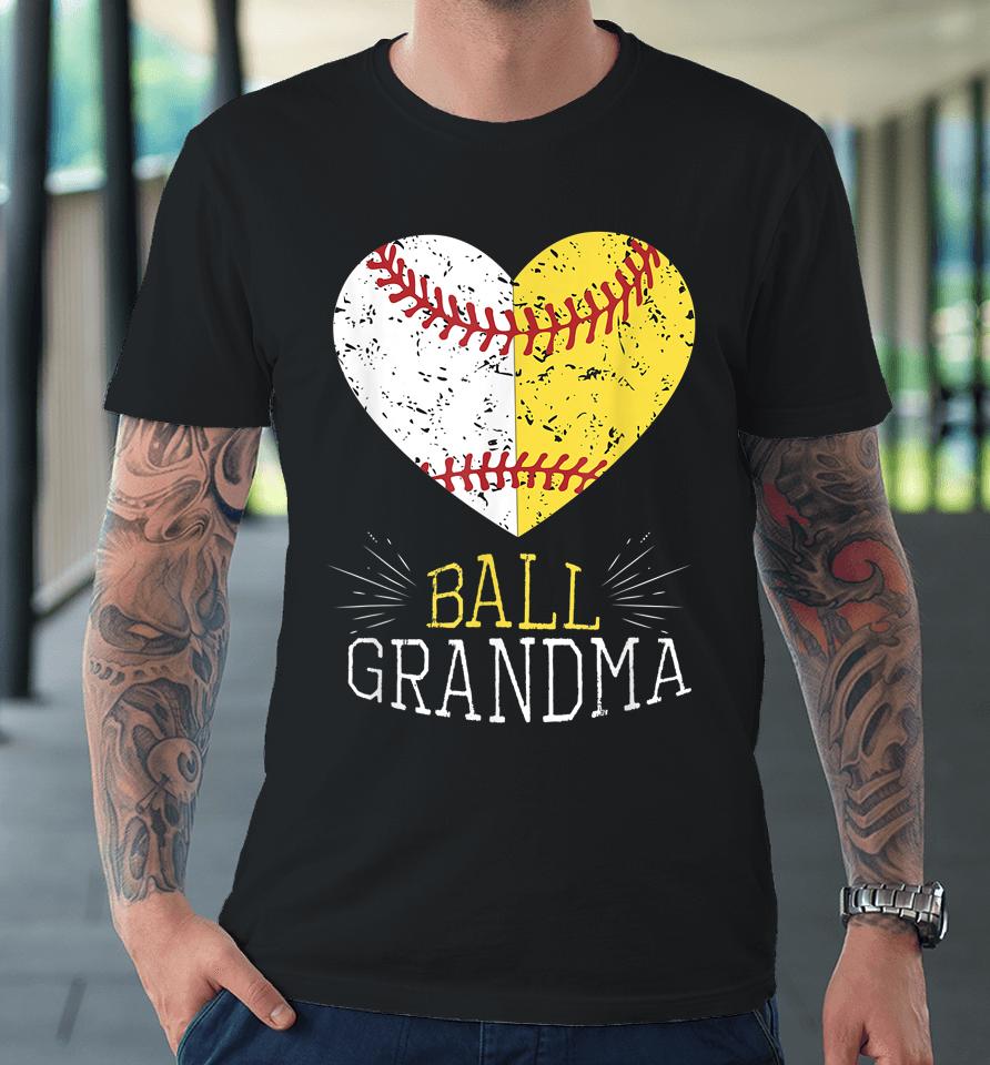 Mom Funny Baseball Ball Funny Grandma Softball Gifts Premium T-Shirt