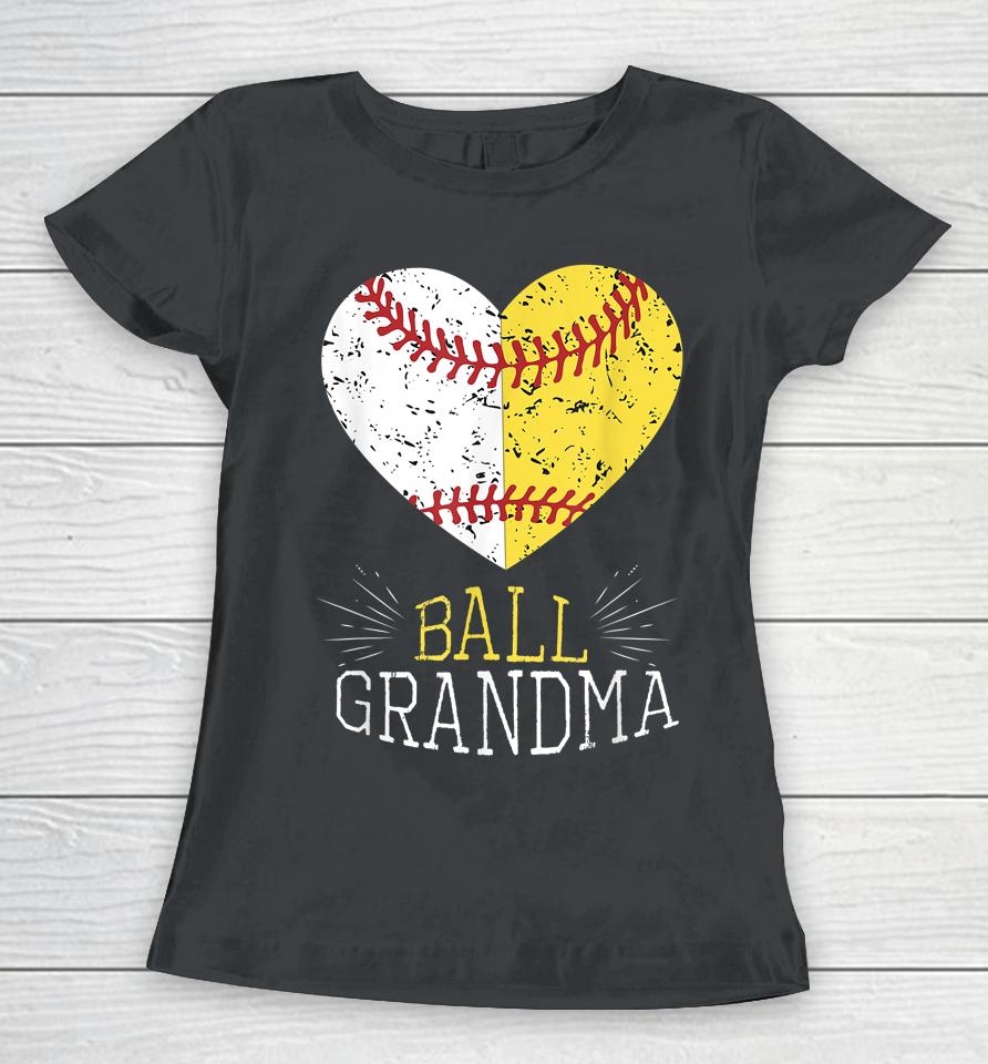 Mom Funny Baseball Ball Funny Grandma Softball Gifts Women T-Shirt
