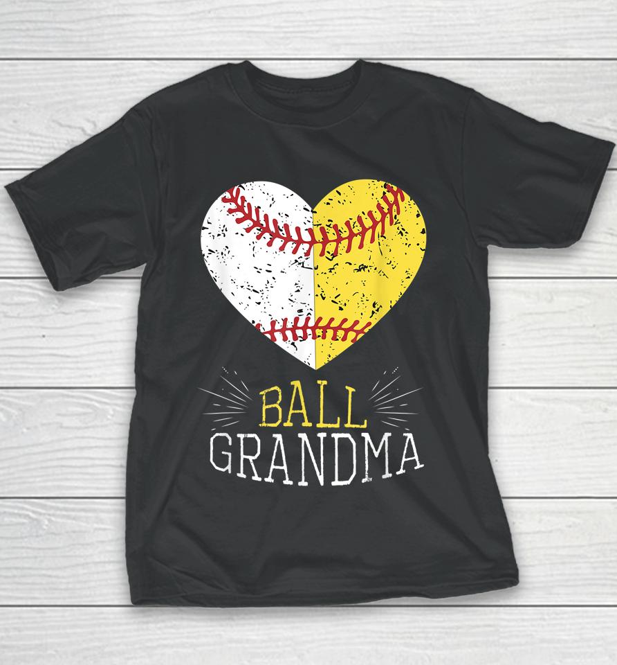 Mom Funny Baseball Ball Funny Grandma Softball Gifts Youth T-Shirt