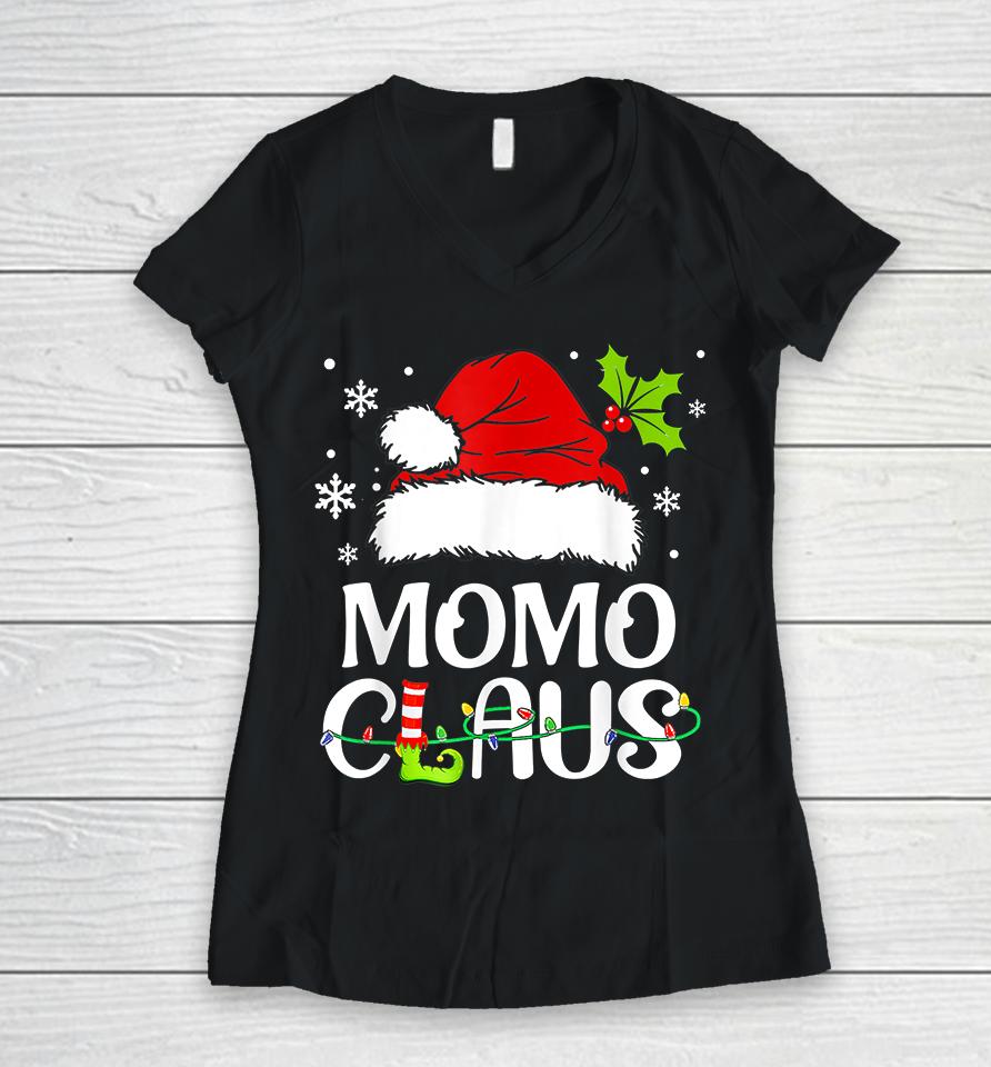 Momo Claus Christmas Women V-Neck T-Shirt