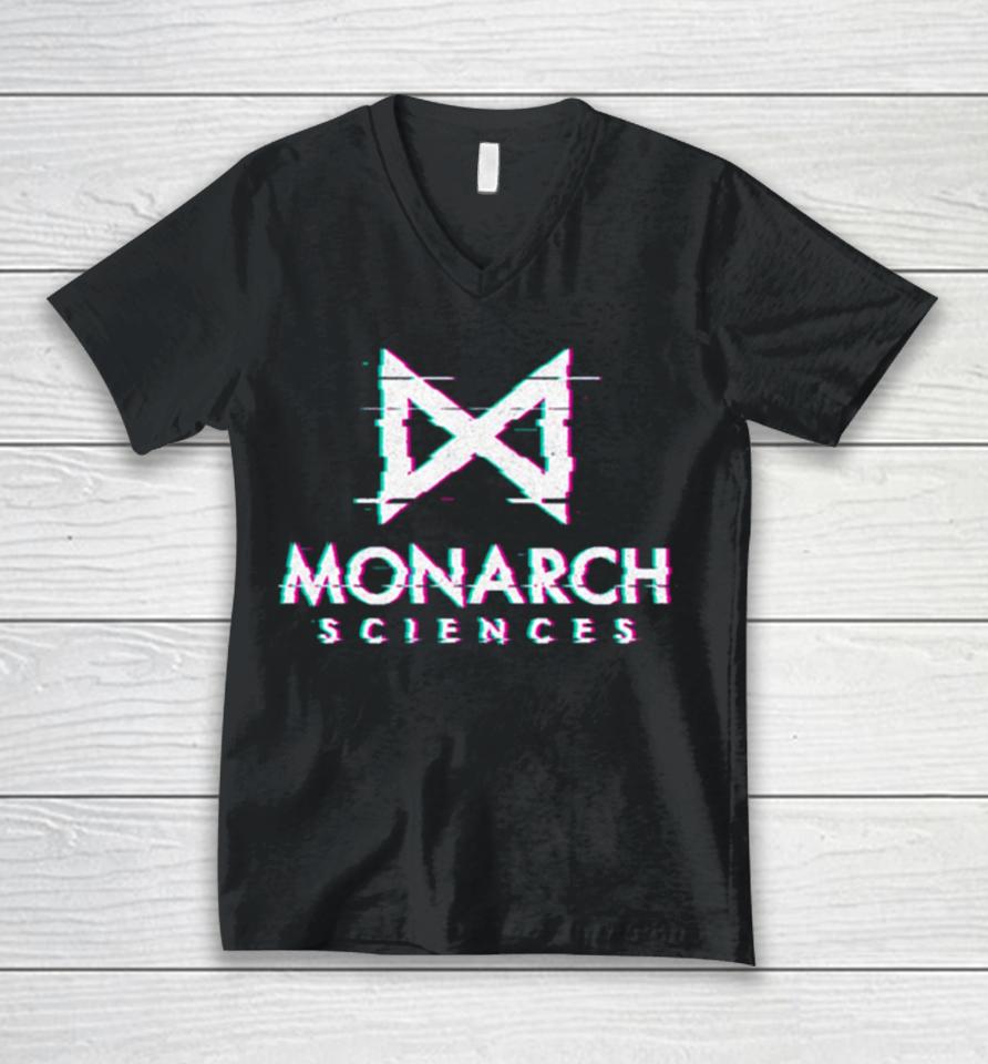 Monarch Sciences Glitch Unisex V-Neck T-Shirt