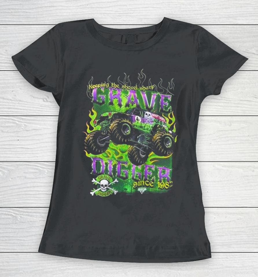 Monster Jam Grave Digger Keep Shovel Sharp Women T-Shirt