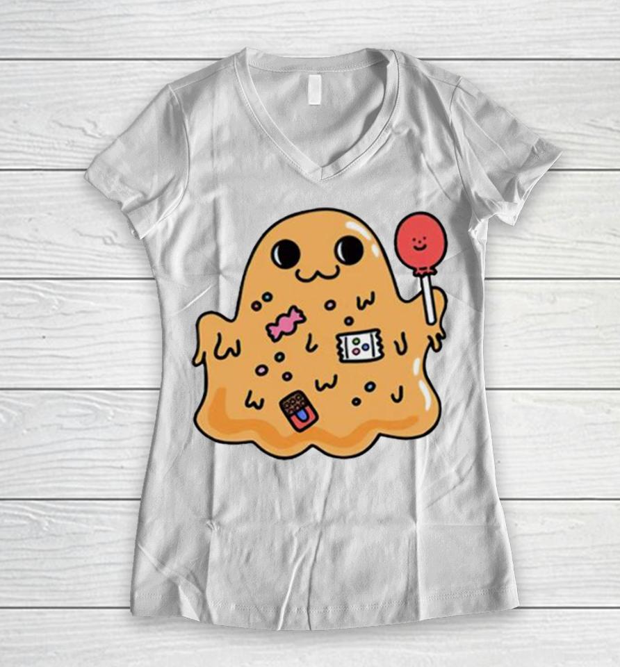 Monster With Lollipop Women V-Neck T-Shirt