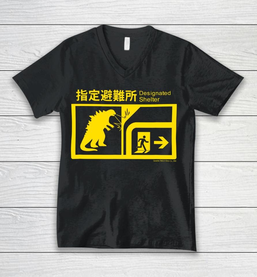 Monsterverse In Case Of Godzilla Attacks Unisex V-Neck T-Shirt