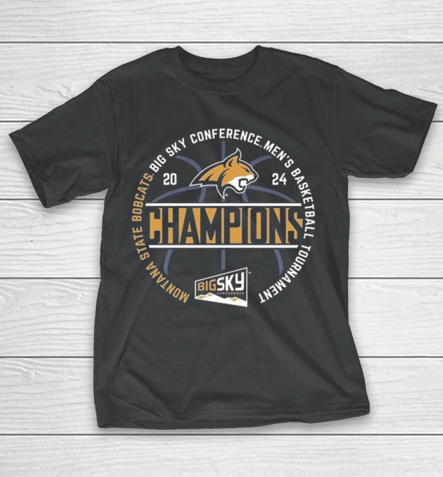 Montana State Bobcats 2024 Big Sky Conference Men’s Basketball Tournament Champions T-Shirt