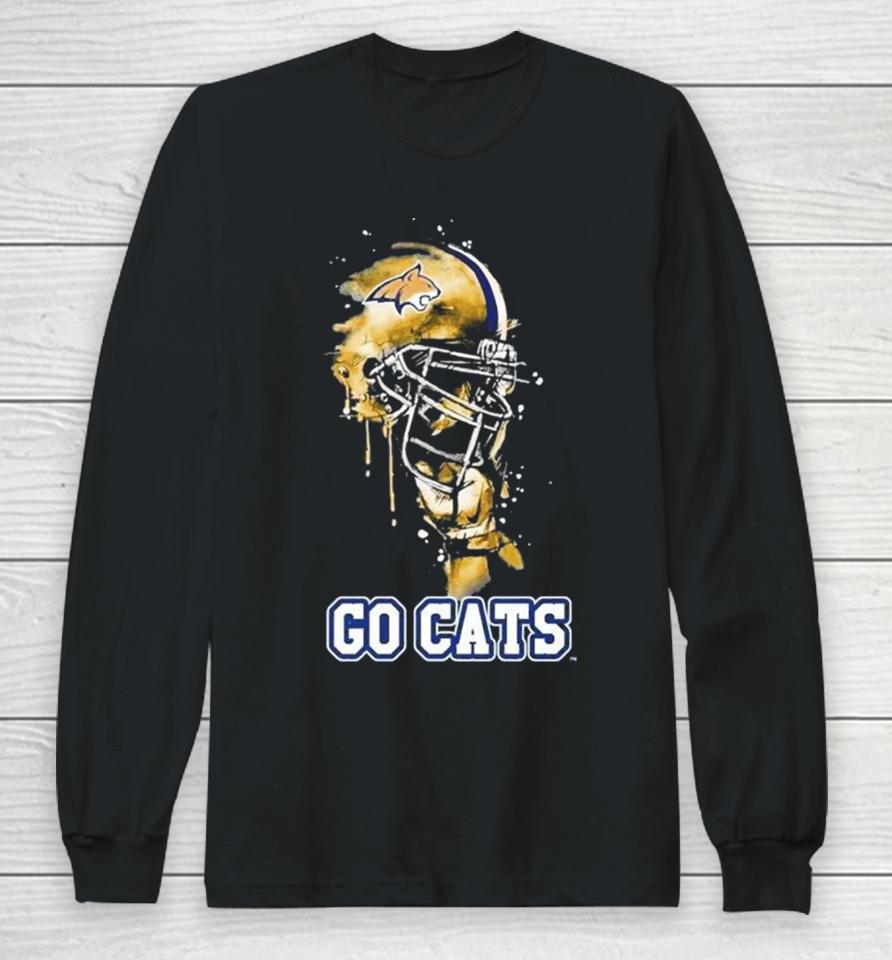 Montana State Bobcats Go Cats Rising Helmet Long Sleeve T-Shirt