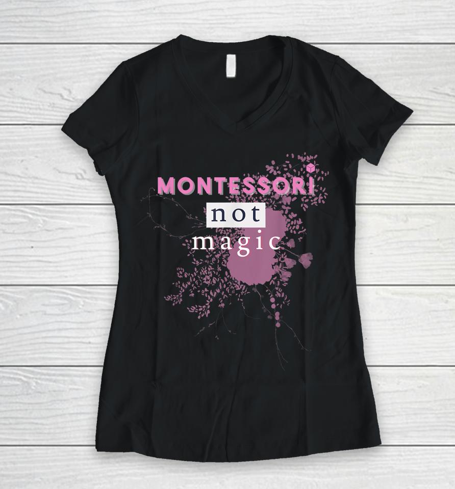 Monte S Sori Pink Women V-Neck T-Shirt