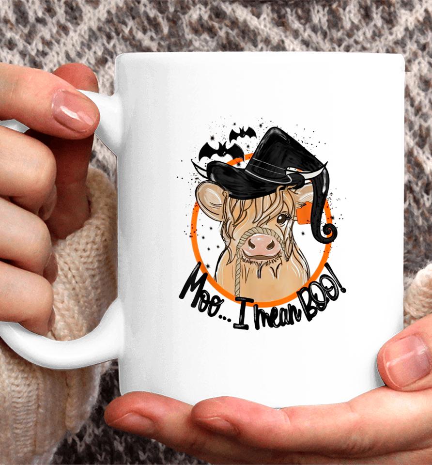 Moo I Mean Boo Cow Witch Heifer Halloween Coffee Mug
