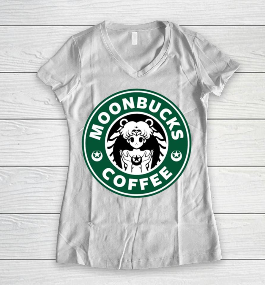 Moonbucks Coffee Sailor Moon Women V-Neck T-Shirt
