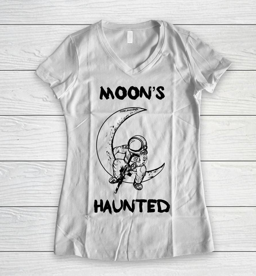 Moon's Haunted Women V-Neck T-Shirt