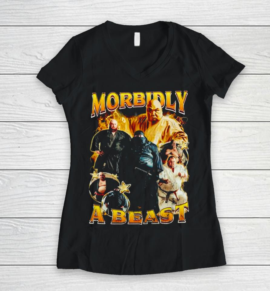 Morbidly A Beast Women V-Neck T-Shirt