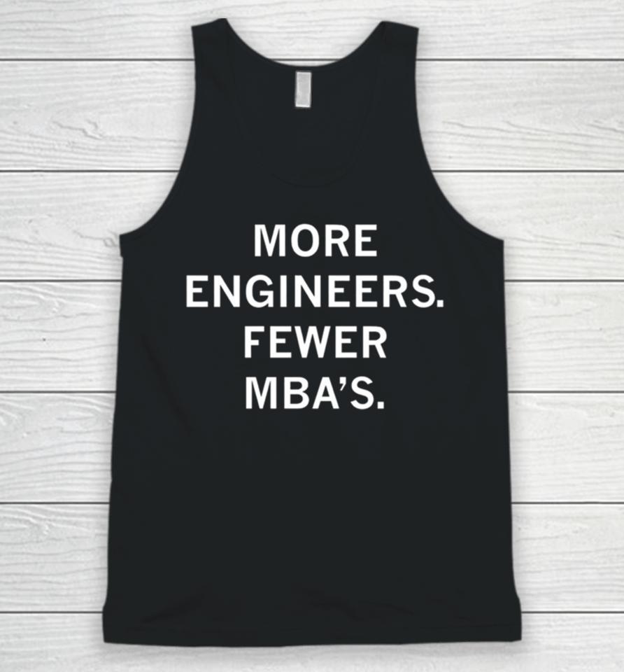 More Engineers Fewer Mba’s Unisex Tank Top