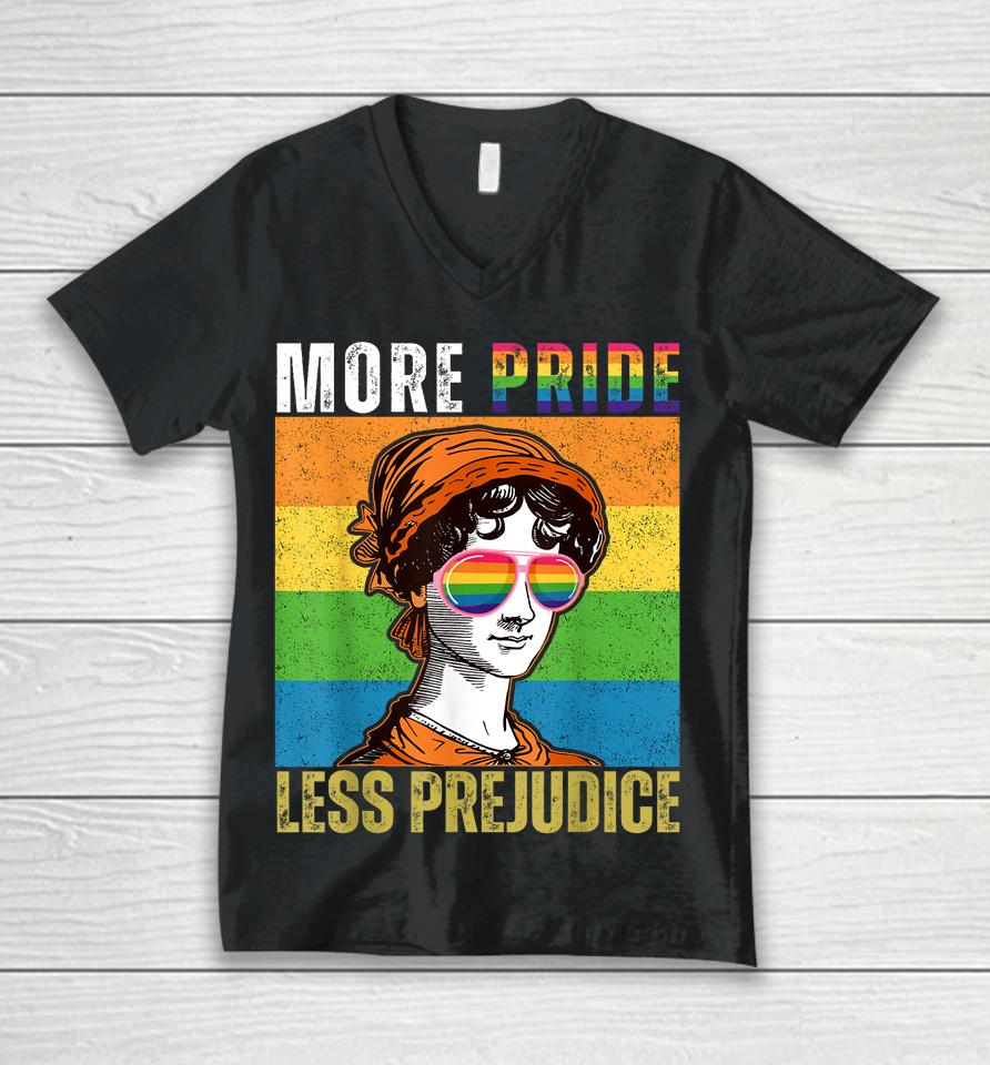 More Pride Less Prejudice Lgbt Gay Pride Month Unisex V-Neck T-Shirt