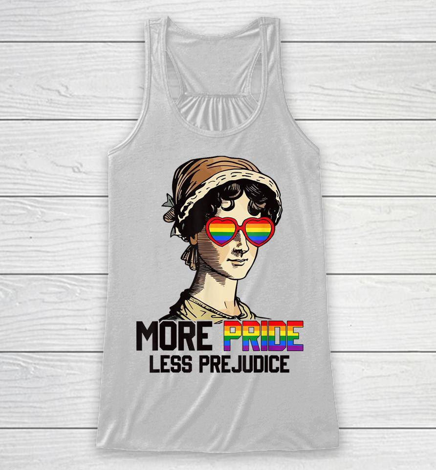 More Pride Less Prejudice Lgbt Gay Proud Ally Pride Month Racerback Tank