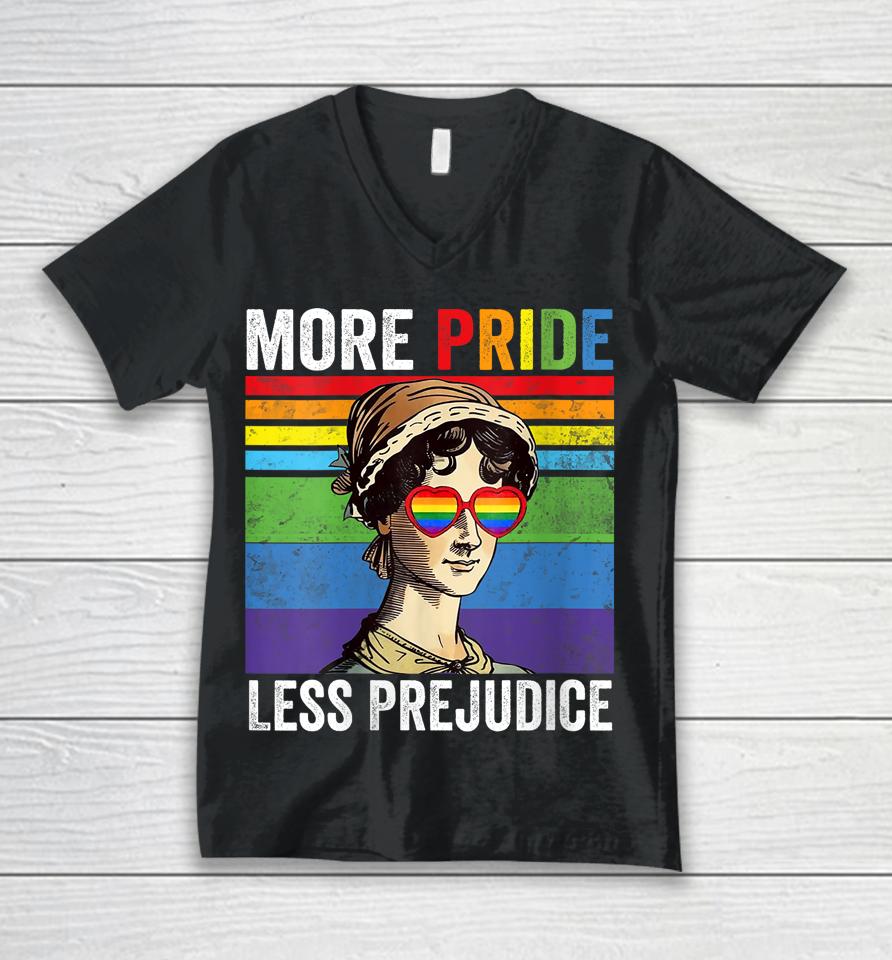 More Pride Less Prejudice Pride Month Unisex V-Neck T-Shirt