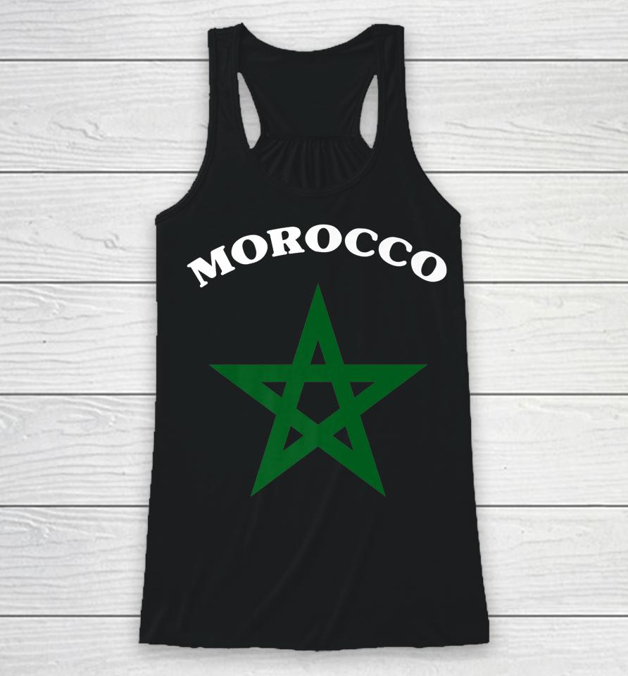 Morocco Soccer Lover Gift Maroc Flag Morocco Moroccan Flag Racerback Tank