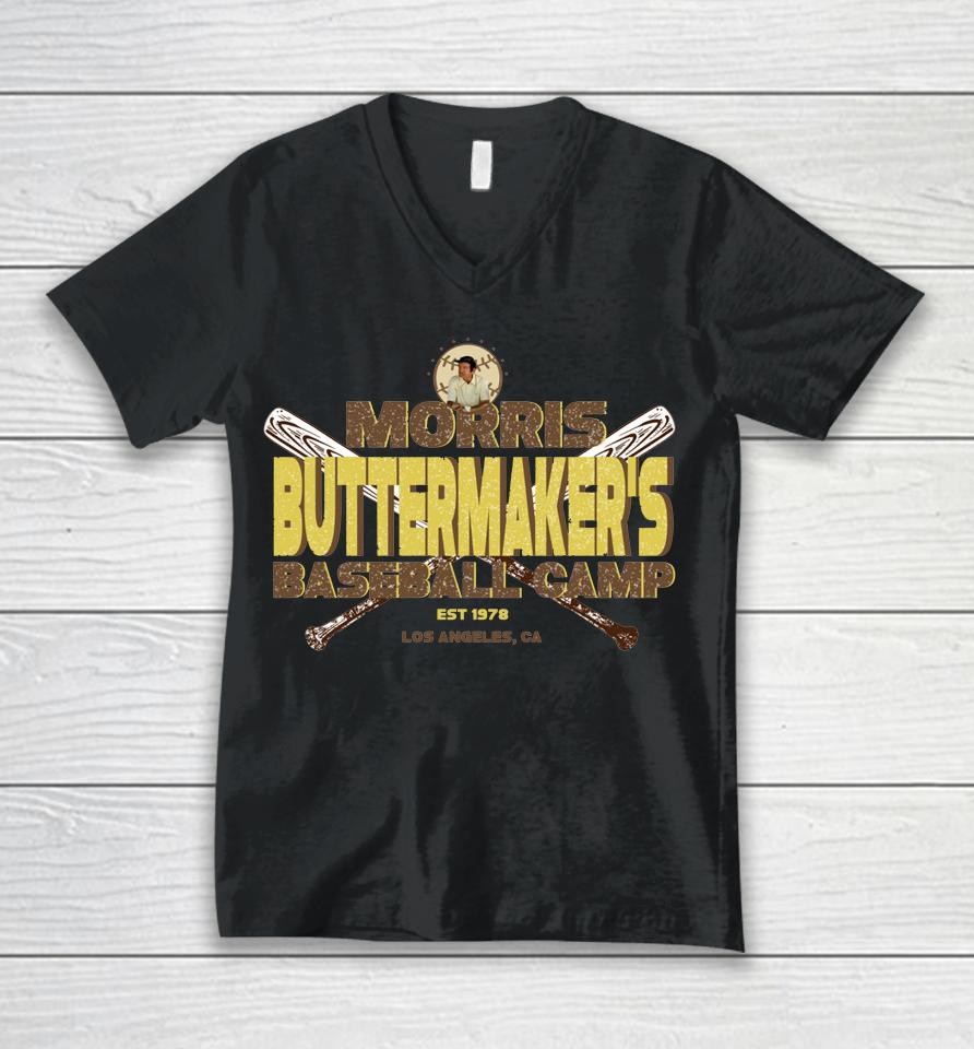 Morris Buttermaker's Baseball Camp Unisex V-Neck T-Shirt