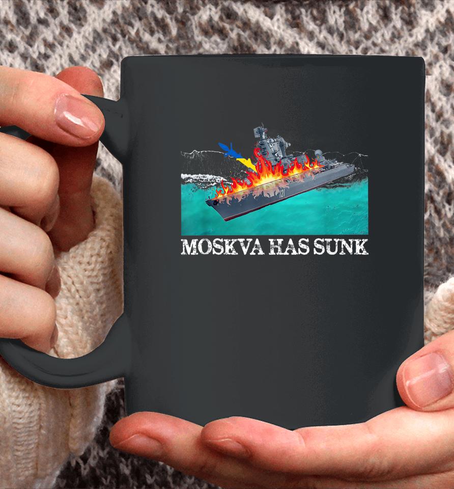Moskva Warship Battleship Has Sunk Support Ukraine Coffee Mug