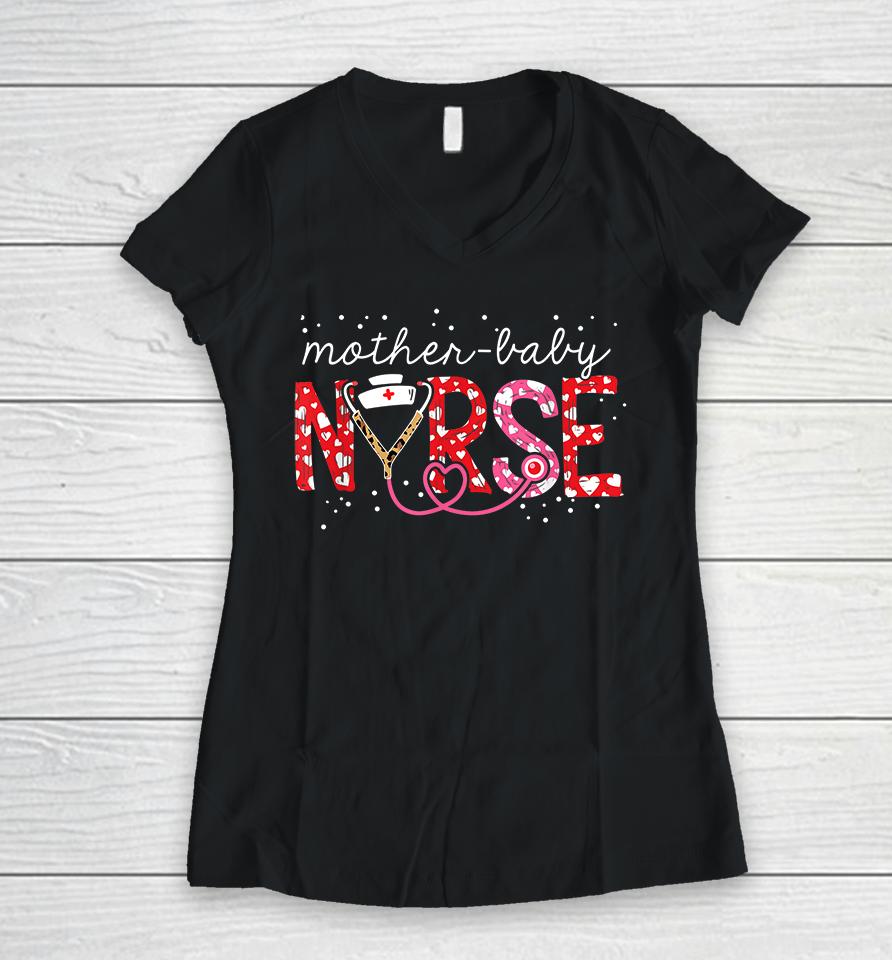 Mother Baby Nurse Women V-Neck T-Shirt