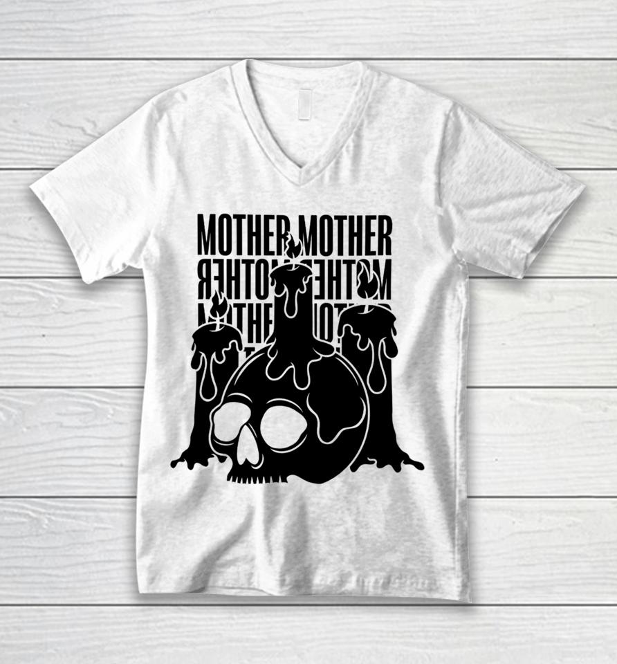 Mothermothersite Skull Candle Unisex V-Neck T-Shirt