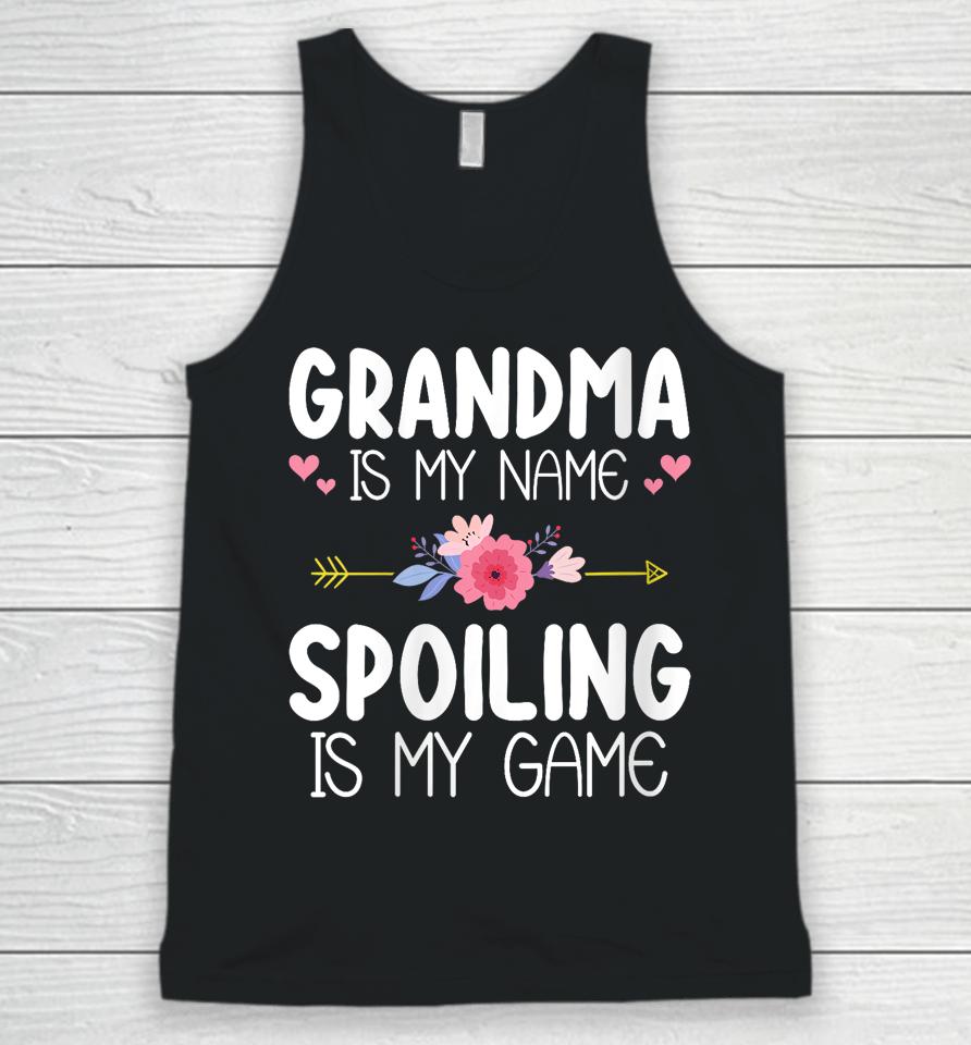 Mother's Day Floral Grandma Is My Name Spoiling Is My Game Unisex Tank Top