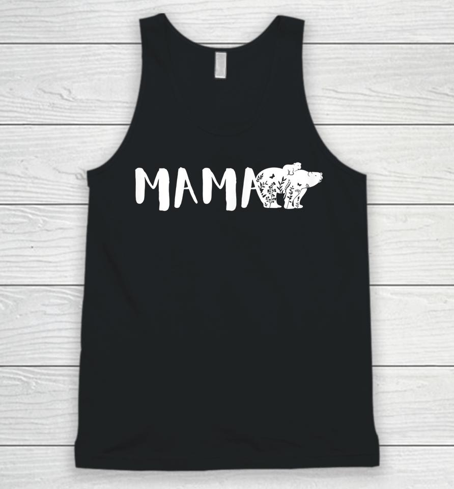 Mother's Day Mama Bear Flowers Unisex Tank Top