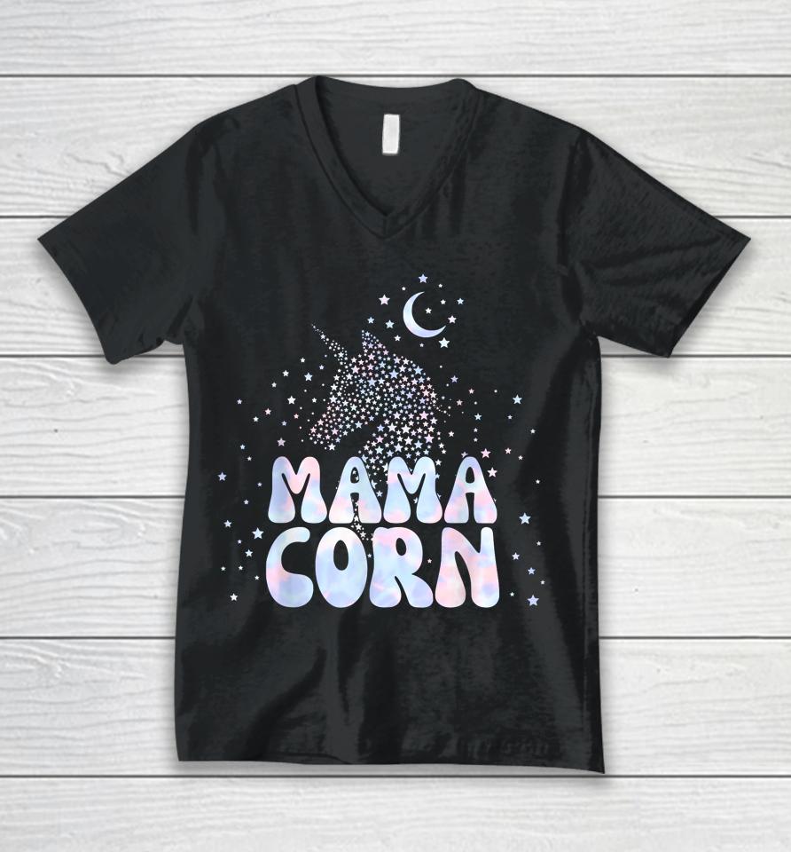 Mothers Day Unicorn Mom Mamacorn Unisex V-Neck T-Shirt