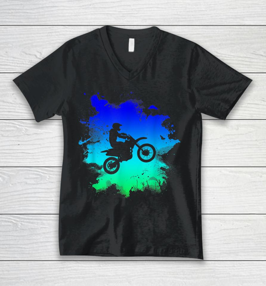 Motocross And Dirt Bike Unisex V-Neck T-Shirt