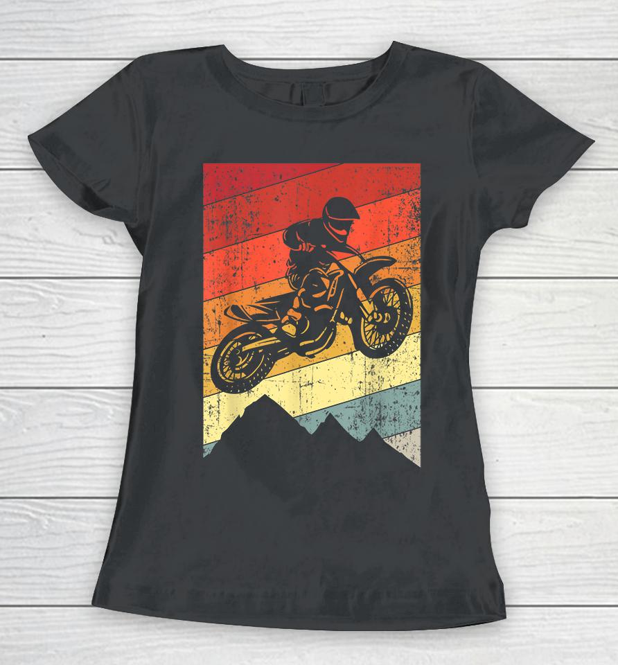 Motocross Bike Vintage Dirtbike Women T-Shirt