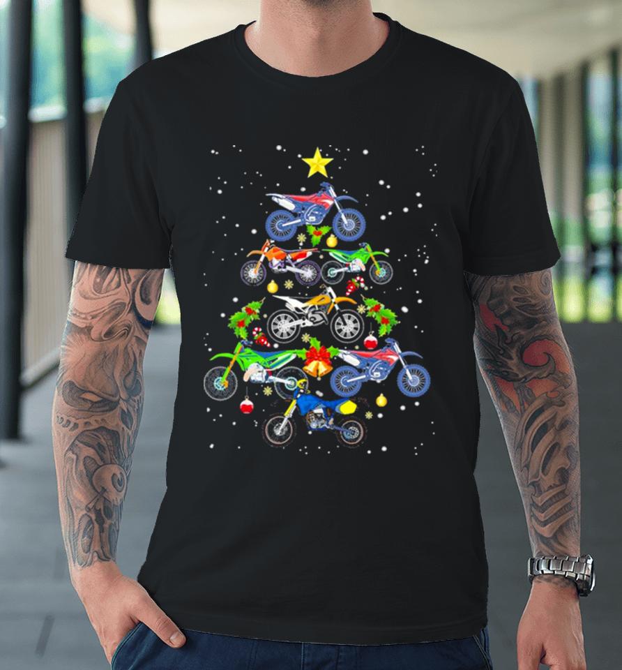 Motocross Merry Christmas Tree Premium T-Shirt