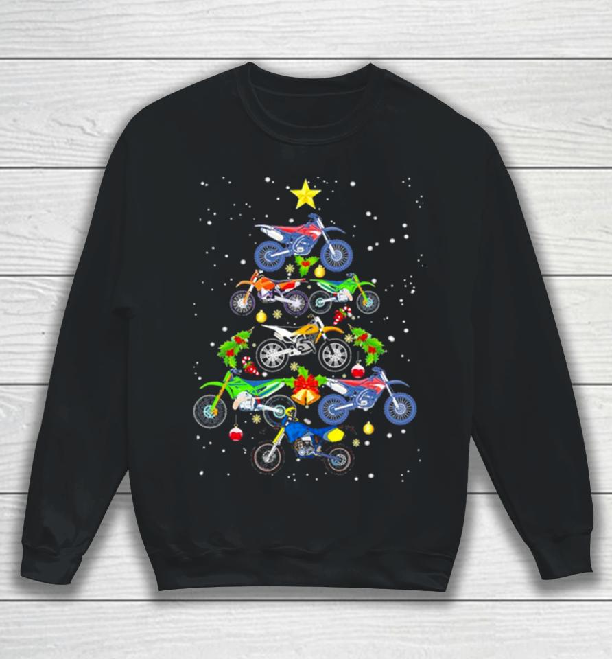 Motocross Merry Christmas Tree Sweatshirt