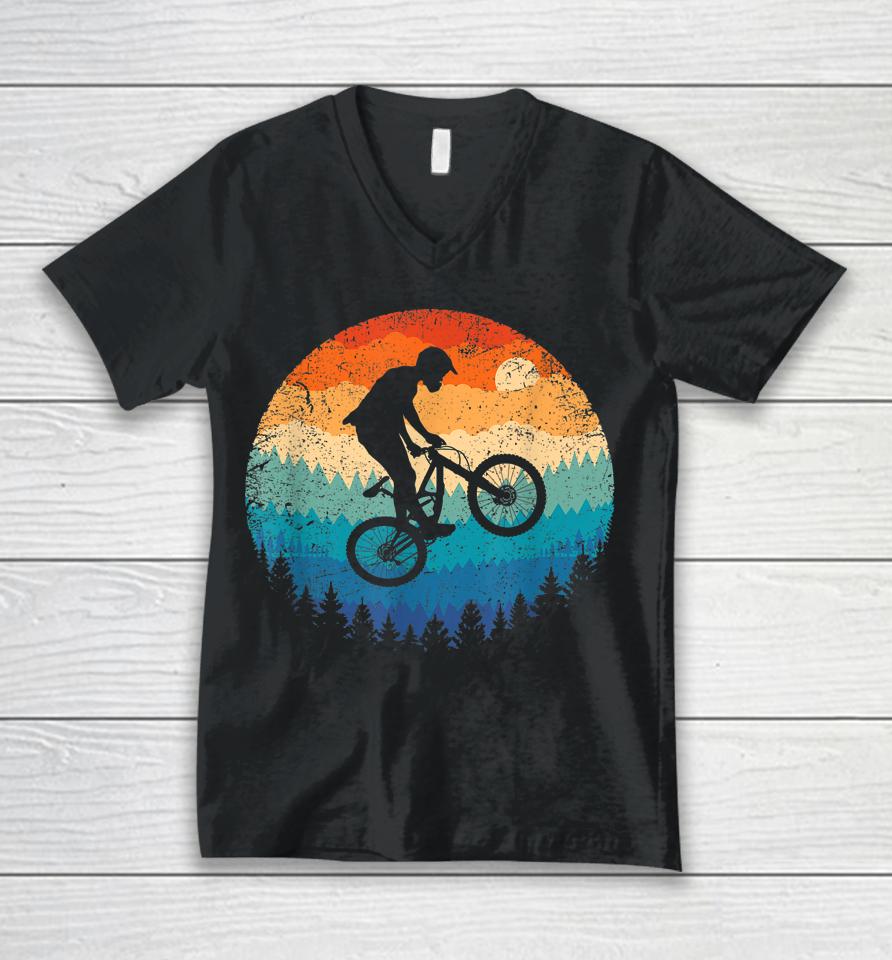 Mountain Bike Shirt Retro Downhill Biking Gift Vintage Mtb Unisex V-Neck T-Shirt