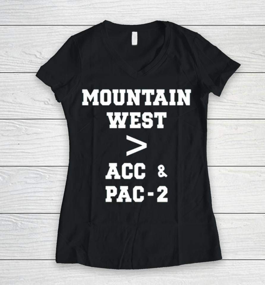 Mountain West Acc Pac 2 Women V-Neck T-Shirt