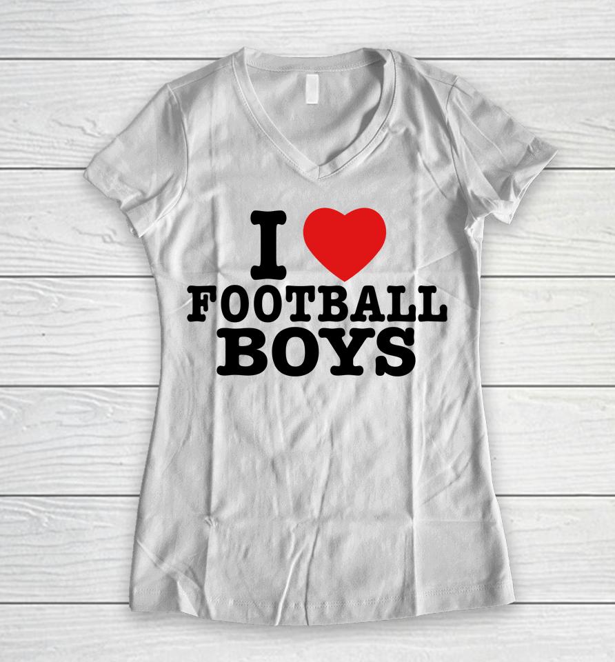 Moxi Mimi Merch I Love Football Boys Women V-Neck T-Shirt
