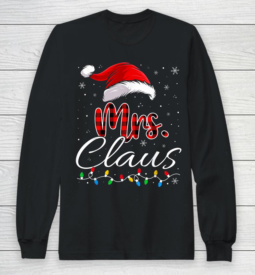 Mr And Mrs Claus Couples Matching Christmas Pajamas Santa Long Sleeve T-Shirt