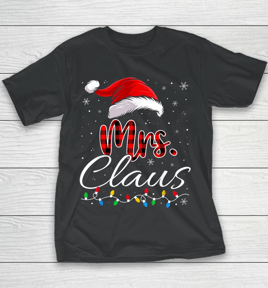 Mr And Mrs Claus Couples Matching Christmas Pajamas Santa Youth T-Shirt