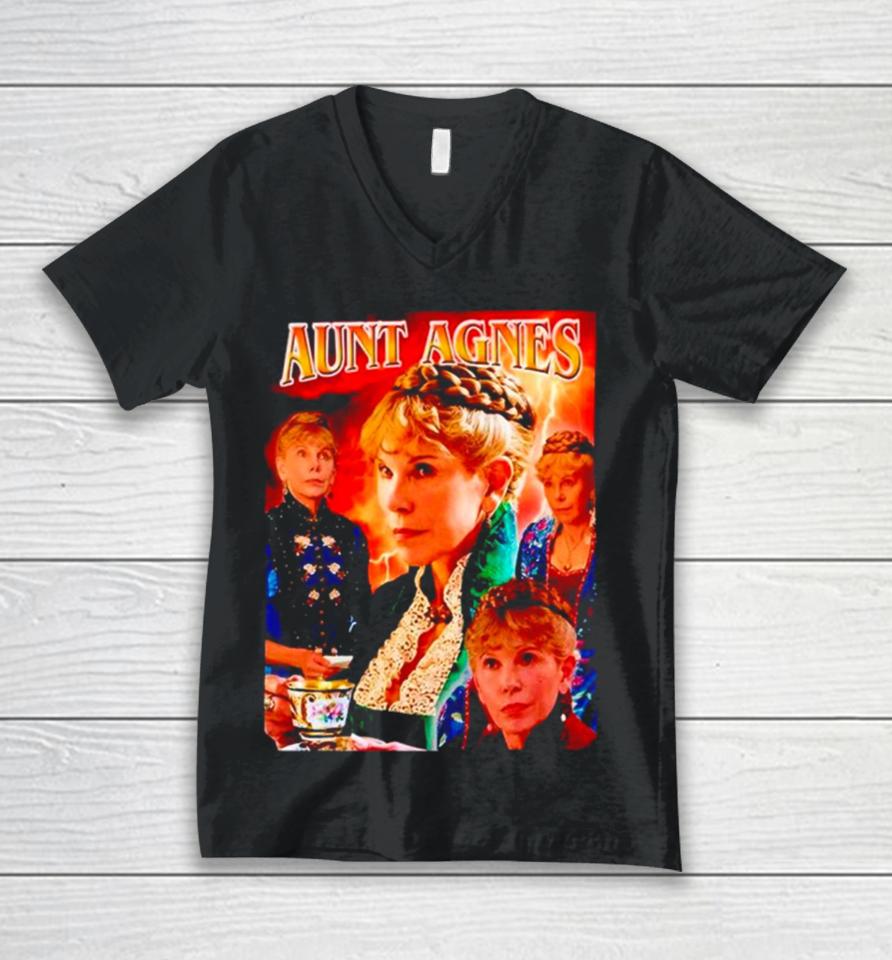Mummy Dearest Podcast Annoyed Aunt Agnes Unisex V-Neck T-Shirt