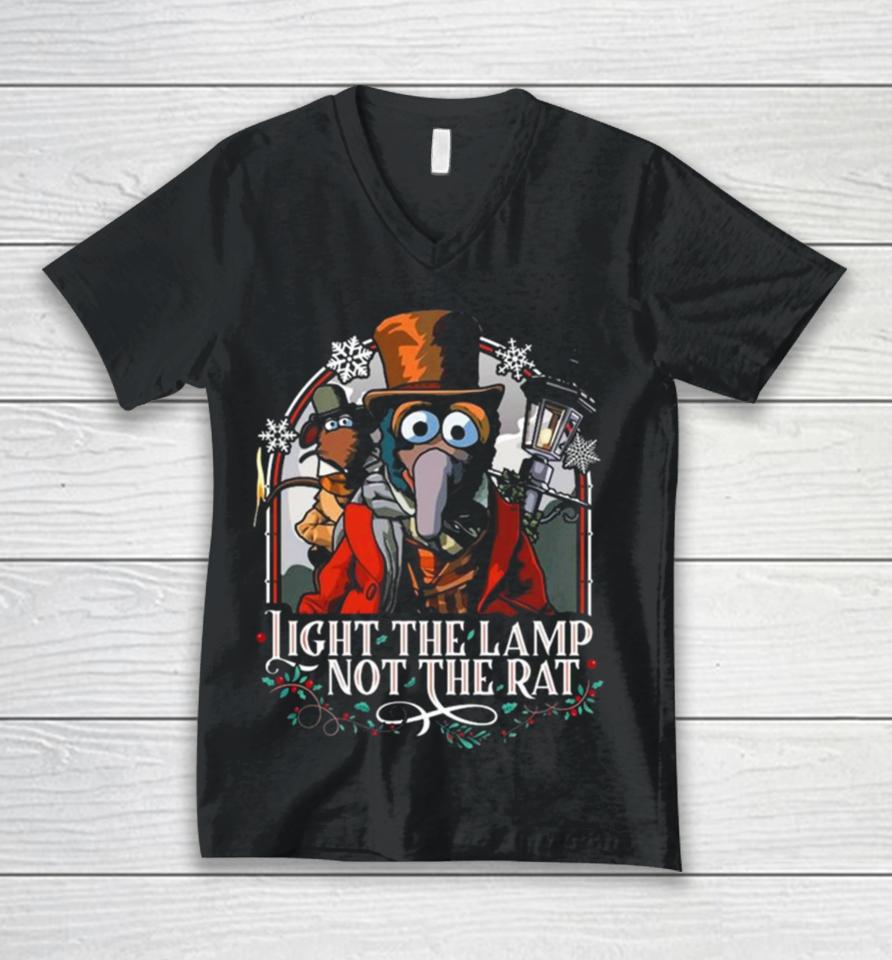 Muppet Christmas Carol – Gonzo And Rizzo Light The Lamp Not The Rat Unisex V-Neck T-Shirt