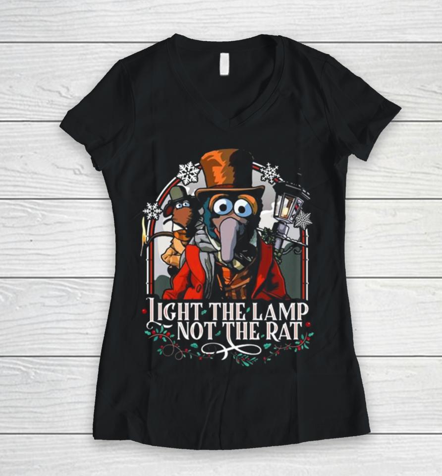 Muppet Christmas Carol – Gonzo And Rizzo Light The Lamp Not The Rat Women V-Neck T-Shirt