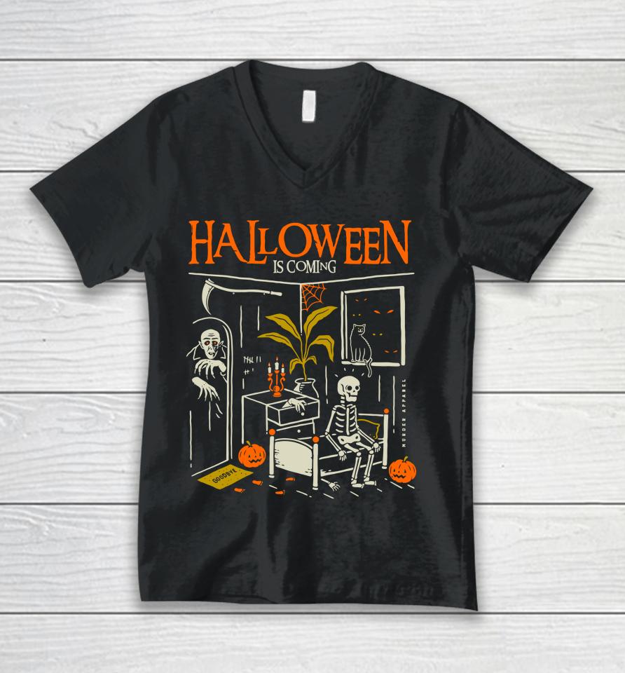 Murderapparel Halloween Is Coming Unisex V-Neck T-Shirt
