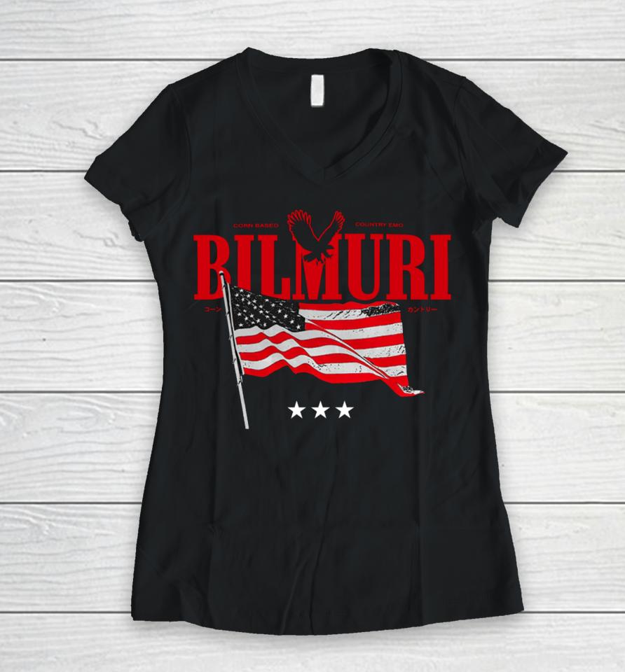 Muri Merch Bilmuri Corn Based Country Emo Women V-Neck T-Shirt