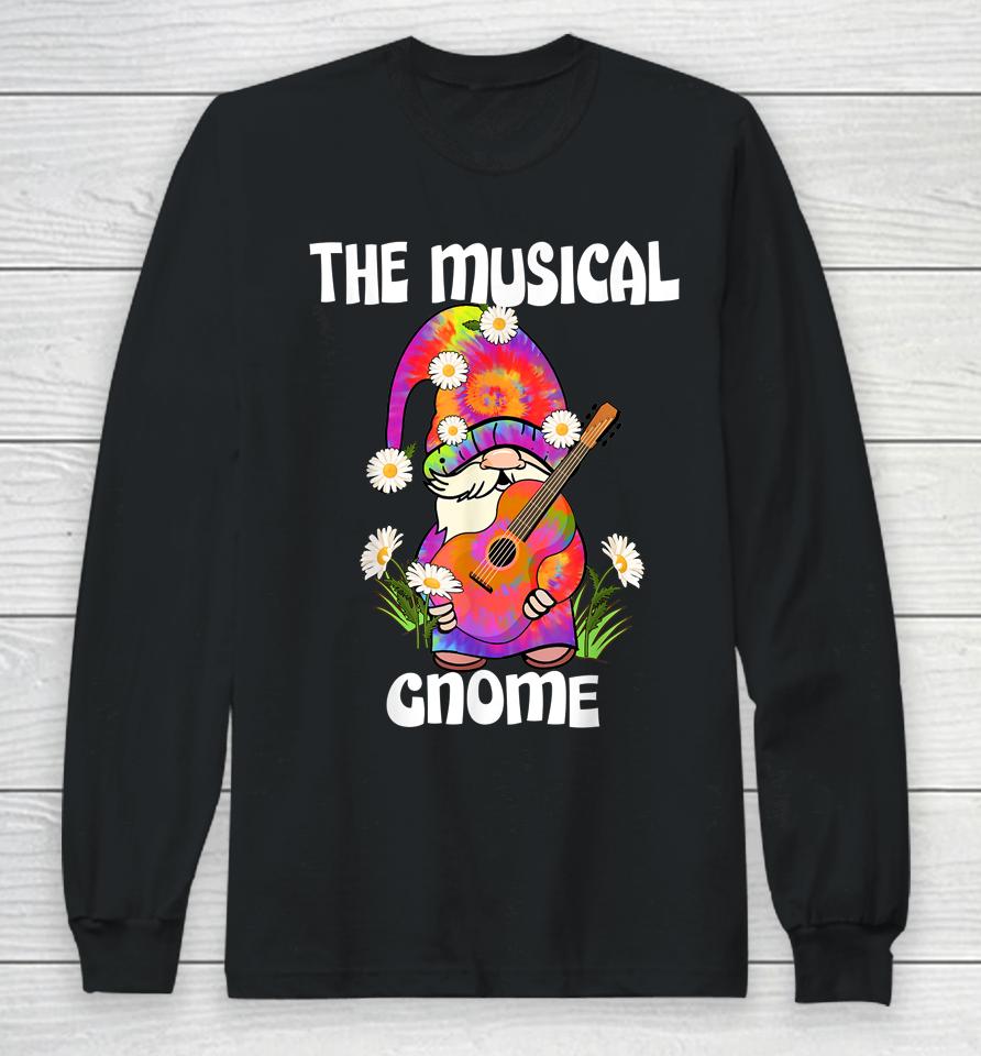 Musical Gnome Merry Christmas Tie Dye Pajamas Long Sleeve T-Shirt