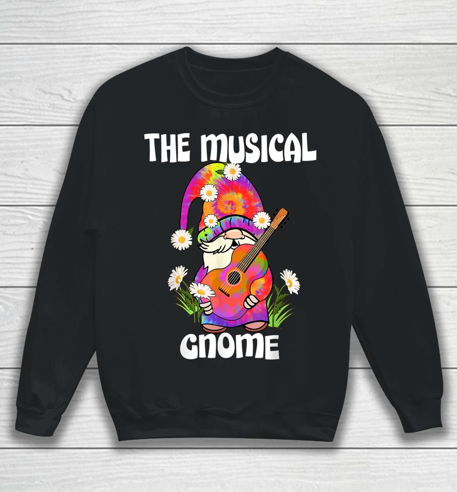 Musical Gnome Merry Christmas Tie Dye Pajamas Sweatshirt