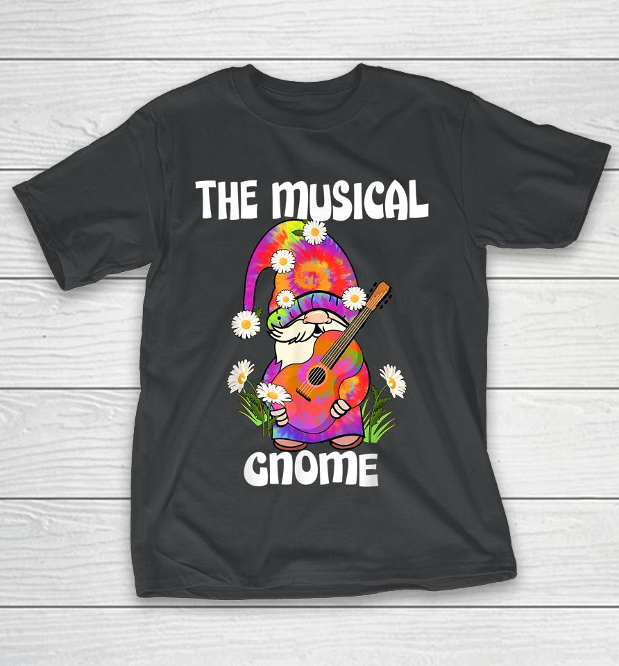 Musical Gnome Merry Christmas Tie Dye Pajamas T-Shirt