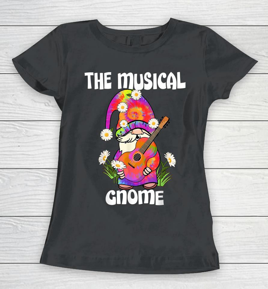 Musical Gnome Merry Christmas Tie Dye Pajamas Women T-Shirt