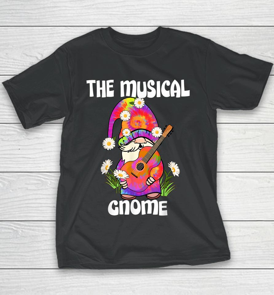 Musical Gnome Merry Christmas Tie Dye Pajamas Youth T-Shirt