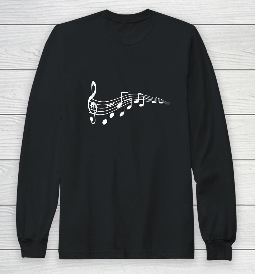 Musical Notes Music Dad Long Sleeve T-Shirt