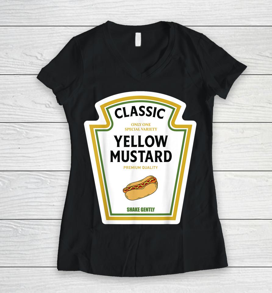 Mustard Halloween 2023 Costume Family Matching Ketchup Sauce Women V-Neck T-Shirt