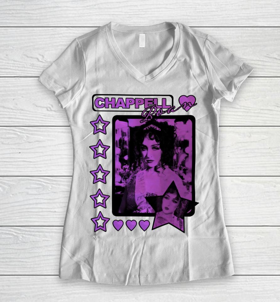 Mustardyardpress Shop Chappell Roa Collage Funny Women V-Neck T-Shirt