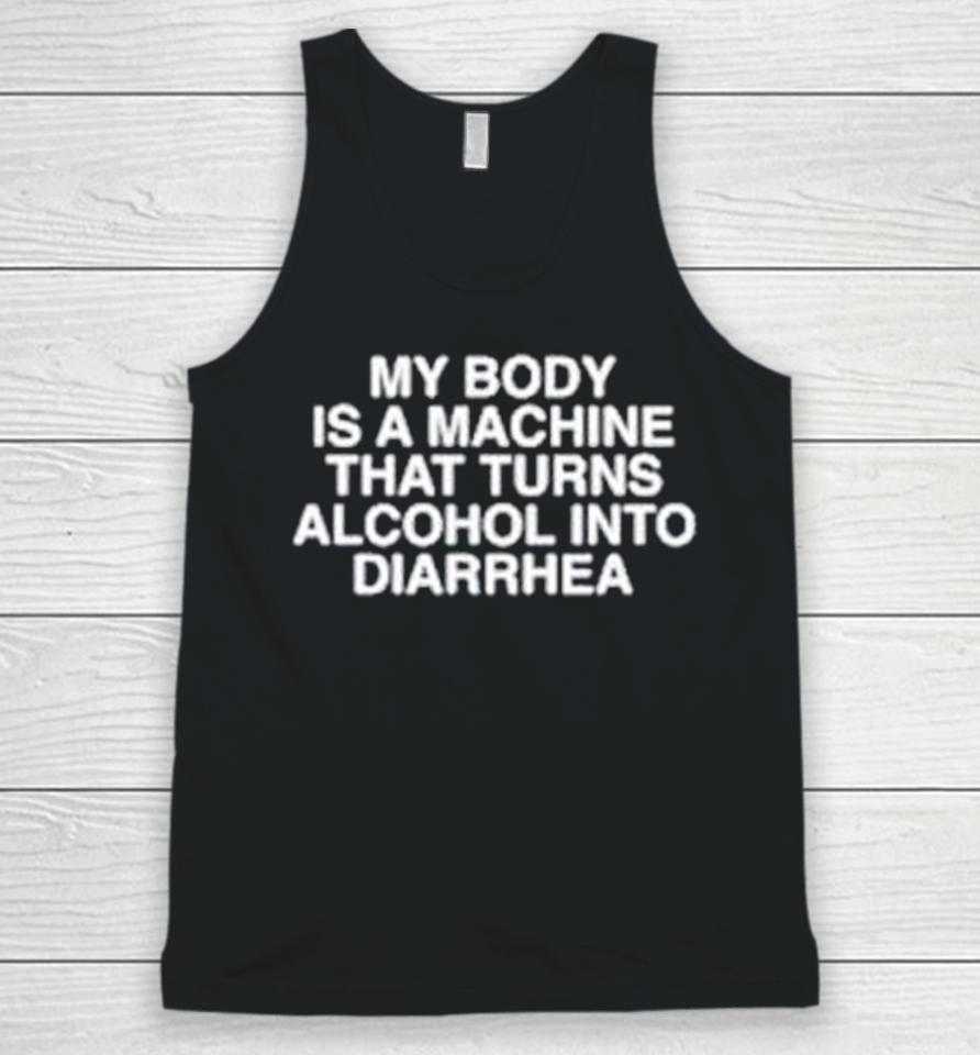 My Body Is A Machine That Turns Alcohol Into Diarrhea Unisex Tank Top
